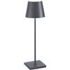 Zafferano, Poldina Pro, Lampada da Tavolo Ricaricabile e Senza Fili con Controllo Touch, Utilizzabile anche come Lampada da Esterni, Dimmer, 2200-3000 K, Altezza 38 cm, Colore Grigio Scuro