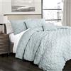 Lush Decor Ravello Pintuck, Poliestere, Blu, Queen