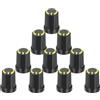 QUARKZMAN 10Pcs Pomelli Per Chitarra Con Foro Da 6mm / 0.24 Per Amplificatori Chitarra Montaggio A Pressione, Pomelli Controllo Potenziometro Gialli Per Regolazione Volume E Tono, Cromato