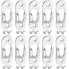 QUARKZMAN 20Pcs Ganci A Tasca Per Cornici, 42x16mm Ganci Metallici Resistente Piastre A Tasca Con Viti Per Specchi, Quadri E Cornici, Argento