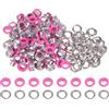 QUARKZMAN 100 Set Kit Occhielli in Metallo 6mm 1/4 Occhiello per Teloni Piccolo con Foro Rondelle per Scrapbooking Scarpe Abbigliamento Pelle Tela, Fucsia