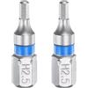 QUARKZMAN 2pz Punte Cacciavite Esagonale H2.5 1/4 Attacco Esagonale 25mm/1 Lunghezza Punte Testa Esagonale Magnetica in Acciaio S2 Punte Cacciavite Elettrico