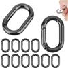 NQEUEPN 12 Pezzi Moschettone a Clip, Mini Moschettone Heavy Duty Moschettone a Molla Moschettone a Molla in Metallo Anello Ovale Moschettone Rotondo per Campeggio All'Aperto Escursionismo