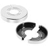 M METERXITY 2-Pack Flangia Divisibile Da Parete Tagliabile, Per Tubo Con Diametro Esterno 0.8/1/1.2 Pollici(20/25/32mm) Piastra Di Copertura ABS Idraulica [Altezza 10mm, Colore Argento]