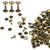 QUARKZMAN 60 Set Rivetti in Pelle Doppia Cappuccio, 7x8mm Tondo Rivetto Tubolari a Vite per Cuoio Chicago Metallo per Pelle Cintura Tessuto Collare Borsa Riparazione Decorazione, Bronzo