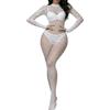Eagerlove Body in Rete Donna Body in Pizzo Leopardo Tuta Intera One Piece Lingerie in Rete Per Festa Club Rosa Neon Taglia Unica