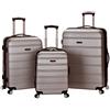 Rockland Melbourne Hardside espandibile Spinner Wheel Bagaglio, Argento, 3-Piece Set (20/24/28), Melbourne Hardside - Trolley espandibile, con ruote girevoli