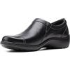 Clarks Women's Cora Giny Loafer, Black Tumb, 6 XW US