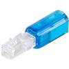 1aTTack.de 1x - Districatore Twist-Stop per cavi telefonici, design sottile, districante per cavi blu-trasparente