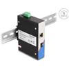 Delock Convertitore multimediale gigabit industriale da RJ45 a SFP per guida DIN