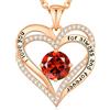 CDE Collana Donna Cuore Regalo Gioielli Donna Pendente Argento 925 Placcata Oro con Pietra di Nascita per Festa Della Mamma Compleanno San Valentino per Lei Mamma Fidanzata Moglie con 5A Cubic Zirconie