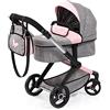 Bayer Design 17033AA Passeggino per Bambole Xeo, Carrozzina, Manubrio Regolabile in Altezza e Girevole, Convertibile, Borsa