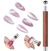 SAVILAND Magnete per Unghie con Manico in Noce, Magneti Cat Eye, Doppia Testa, con Perlina Magnetica, Magnete per Smalto in Gel Cat Eye, Versatile Strumento Magnetico per Nail Art