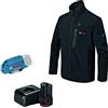 Bosch Professional Giacca riscaldabile GHJ 12+18V XA (incl. adattatore per ricarica USB GAA 12V-21 + batteria GBA 12V da 2.0Ah + caricabatteria GAL 12V-20) - Taglia S