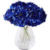 Kislohum, Fiori artificiali di ortensia in seta, 10 teste di ortensia blu reale per centrotavola nuziali, mazzi di fiori, decorazione fai da te, decorazione per la casa, con steli lunghi