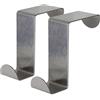igadgitz Home U6895 Confezione da 2 Ganci Porta in Acciaio Inox Ganci Ante Reversibili per Cassetti Armadietto Cucina Bagno ecc.