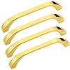 BOZONLI Maniglie per Mobili da Cucina, 4 Pezzi Maniglia in Lega di Zinco per Armadio da Cucina Guardaroba, Distanza Fori 96 mm (Oro)