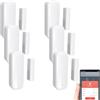 Mengshen 6 Pack Sensore WiFi per Porte Sensore per Finestre Smart Alarm Sensore Magnetico per Porte Senza Fili Rilevatore di Apertura e Notifica Remota tramite APP Compatibile con Tuya Smart, Alexa