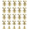 QUARKZMAN 8mm Vite a Testa Sferica Rivetti Bottone Nipplo, Confezione da 20 per Artigianato in Pelle Fai da Te Borsa Cintura, Dorato Chiaro