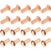 QUARKZMAN 50 Pz Rivetti Solidi in Rame, 5/64 x 5/32 Rivetto a Testa Rotonda Fissaggi Metallici per Applicazioni Elettriche Finitura in Rame, Tonalità Rame