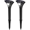 Litake Lampada Solare Giardino, 2 Pezzi Luce Solare Percorso Esterno 2 Modalità con Sensore di Movimento IP65 Impermeabile Bianco Freddo per Patio, Cortile, Vialett