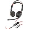 HP Poly Cuffie Poly Blackwire 5220 stereo USB-C + spinotto da 3,5 mm + adattatore USB-C/A (sfuse) - 8X231A6