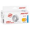 Meto Etichette per etichettatrice (32x19 mm, 2 linee, 5.000 pezzi, arancione fluo, permanenti, per Meto, Contact, Sato, Avery, Tovel, Samark, ecc.)