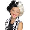 Smiffys Parrucca Crudelia, Bianco e nero, Bambini Halloween