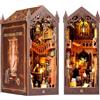 Foyucool DIY Book Nook, Casa Miniatura con LED per Libreria, Puzzle 3D in Legno DIY per Adulti, Kit di Modellismo Creativo, Compleanni e Natale, Libro Magico