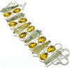 Fatto a mano Bracciale con pietre preziose citrino rutilo dorato catena regolabile gioiell...