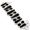 Fatto a mano Bracciale con pietre preziose spinello nero catena regolabile fatto a mano di...