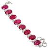 Fatto a mano Bracciale Regalo Pietre Preziose Forma Ovale Rubino Kashmir Rosso Catena Rego...
