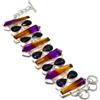 Fatto a mano Bracciale con pietre preziose ametista africana ametrina catena regolabile gi...