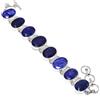 Fatto a mano Bracciale con pietre preziose forma ovale zaffiro blu catena regolabile gioie...
