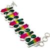 Fatto a mano Bracciale Diopside Cromato Multi Tormalina Catena Regolabile Gioielli Fatti a...