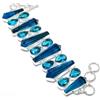 Fatto a mano Bracciale con pietre preziose topazio blu Londra catena regolabile fatto a ma...