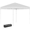 Outsunny Gazebo Pieghevole con 4 Corde e 8 Paletti, Struttura in Acciaio e Tessuto Oxford, 2.45x2.45 m, Bianco | Aosom Italy