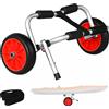 HOMCOM Carrello per Kayak Pieghevole Pneumatici 25cm Adatto a Tutte le Superfici Max 70kg Alluminio 62x35x30cm|Aosom