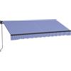 Outsunny Tendalino Protezione Solare Tendalino da Terrazza, incluso Manovella, resistente alle intemperie, 247 cm x 295 cm, Blu + Bianco