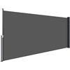 Outsunny Tendalino laterale brise-vue paravento retrattile 3 x 1,4 m alluminio Poliestere Anti-UV Alta densità 180 g/m² Gris foncé