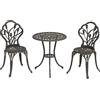 Outsunny Set da Esterno 3 Pezzi con 2 Sedie da Giardino e Tavolo Rotondo con Foro per Ombrellone, Bronzo | Aosom Italy
