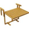 Outsunny Tavolino da Ringhiera per Balcone Pieghevole e Regolabile in Legno, Colore Legno | Aosom Italy