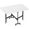 HOMCOM Tavolo Pieghevole per 4-6 Persone con 2 Ribalte e Ruote con Freno, 120x80x73 cm, Bianco Legno | Aosom Italy