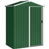Outsunny Casetta da Giardino in Acciaio 1.1m² con Porta Scorrevole Bloccabile, 136x87x179 cm, Verde | Aosom Italy