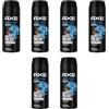 Axe - 6 spray per il corpo Anarchy for Him senza sali di alluminio, 150 ml
