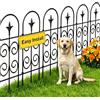 AMAGABELI GARDEN & HOME Amagabeli 81 x 41 cm x 8 x recinzione decorativa in metallo per giardino, motivo paesaggio e recinzione, barriera da giardino, 8 pannelli esterni, colore: nero, 8 pannelli esterni, tappeto erboso