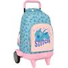 safta STITCH OHANA - Zaino grande con ruote, Compact Evolution, rimovibile, ideale per bambini di diverse età, comodo e versatile, qualità e resistenza, 33 x 22 x 45 cm