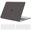 TECOOL Cover per MacBook Air M1 (A2337) e MacBook Air 13 Pollici Retina 2020 2019 2018 (A2179 A1932), Custodia Rigida Protettiva Sottile in Plastica e Copritastiera UE, Grigio