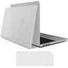 TECOOL Cover Smerigliato per MacBook Air M5 M4 M3 M2 13,6 Pollici 2022-2026 A3449 A3240 A3113 A2681, Custodia Rigida Protettiva Ultrasottile in Plastica e Copritastiera UE, Trasparente Opaco