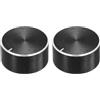 QUARKZMAN 2 Pezzi Manopola Potenziometro Albero Zigrinato Nero Alluminio Superficie Liscia Manopola Rotativa 26mmx13mm Manopola Controllo Volume